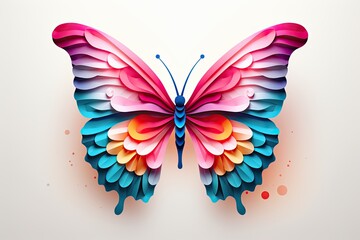 beautiful origami colorful butterfly illustration