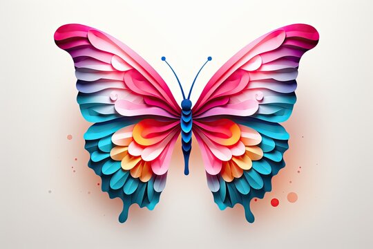 beautiful origami colorful butterfly illustration