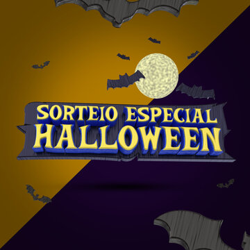 selo 3d ''sorteio especial halloween''.