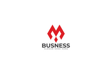Letter M & Negative Space x Logo, MX Logo Design Vector  Illustration