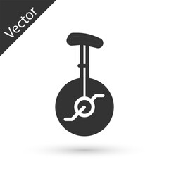 Grey Unicycle or one wheel bicycle icon isolated on white background. Monowheel bicycle. Vector © vector_v