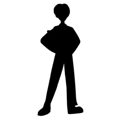 silhouette, black, vector, standing, person, shadow, fashion, body, man, male