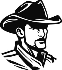 Wild West Cowboy Silhouette Logo