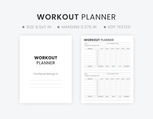 Printable workout planner template