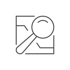 Route searching line outline icon