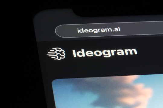 Shanghai,China-August 29th 2023: ideogram ai logo on official website. A AI image generator
