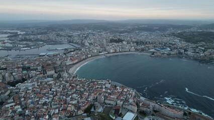 widok na A Coruña