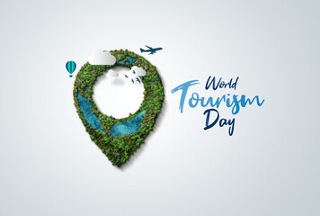 World Tourism Day concept 3D illustration. Travel concept illustration.
