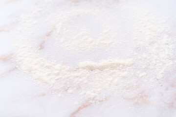 Flour on a marble surface