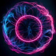 Neon circle, generative AI