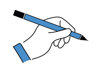 鉛筆を持つ手のイメージイラスト素材