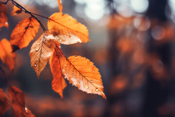 Autumn leaves closeup view