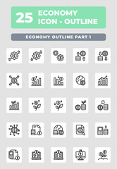 Economy Business Outline Icon Style Design