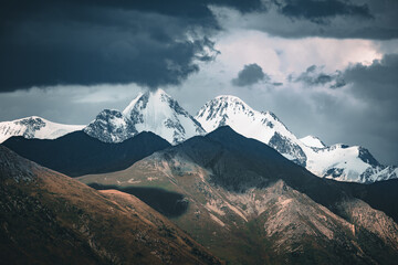 mountains in the snow