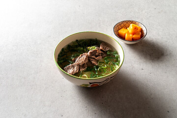 Korean food dish Seolleongtang, gomtang, stir-fried Korean beef stew, seafood jjamppongtang, raw beef, meat sashimi