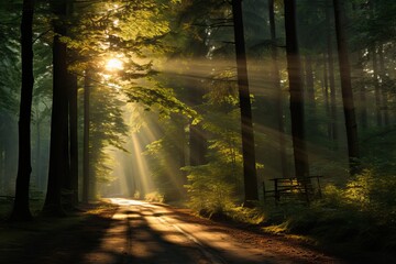 sunbeam nature shining background autumn tree alley ray forrest rays light sun sunlight branch holland landscape sun lane stant tranquil ray empty green sun trees forest le tree dark glowing shining