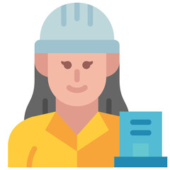 woman contractor flat icon