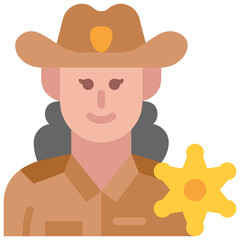 female sheriff flat icon