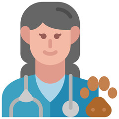 female veterinarian flat icon