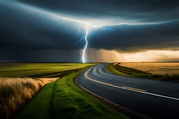 Naklejka premium storm over the road