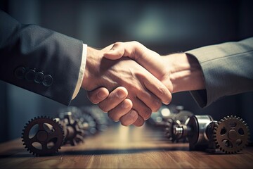 Give and Take: The Art of Compromising in Business Negotiations - Image Illustrating Cooperation and Agreement in Collaborating for Business Success - obrazy, fototapety, plakaty