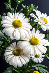 a painting of white flowers
