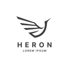 Vector luxury heron logo design template illustration