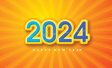Happy new year 2024 background illustration.