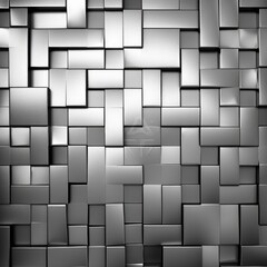 Abstract metallic background with some cubic elements in it 3d render. 