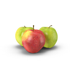 red and green apples on transparent background