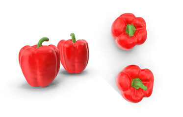 red bell pepers on transparent background