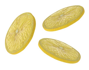 lemon slices on transparent background