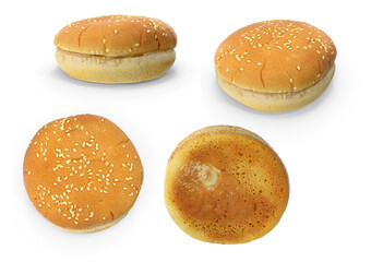 hamburger bun on transparent background