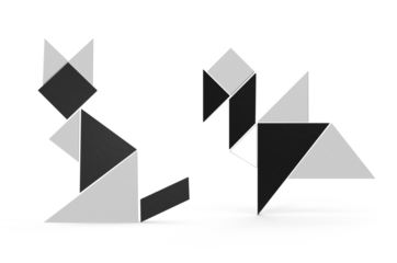 modern geometric shapes design on transparent background