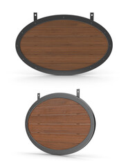 Naklejka premium wooden sign board on transparent background