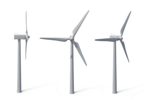 wind turbine on transparent background
