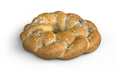 Wreath Bread 3D Rendering