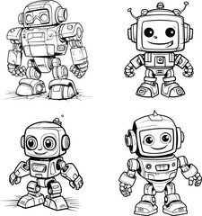 Robot Animal Universe. Coloring books for children and adults as well as tattoo sketches. 