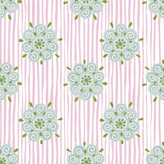 Abstract ethnic bud flower seamless pattern. Stylized floral botanical wallpaper.