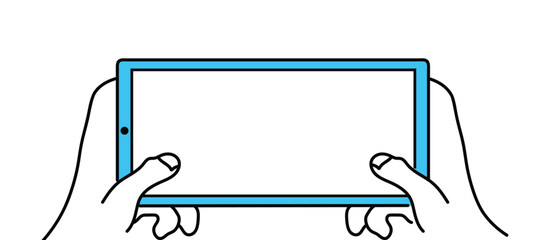 スマートフォンでゲームをしている人のイラスト