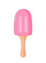 Ice cream color icon. Vector illustration of summer desserts popsicles on a stick. Single isolate on white.