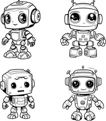 Robot Animal Universe. Coloring books for children and adults as well as tattoo sketches. 