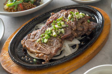 Korean food dish Soy Sauce Marinated Crab, Set Menu, Grilled La Ribs, Barley Gulbi, Grilled Dried Pollack, Side Dish