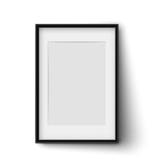 Minimal black picture frame, vector illustration