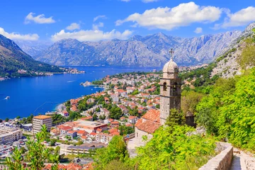 Photo sur Plexiglas Europe méditerranéenne Kotor bay and Old Town from Lovcen Mountain. Montenegro.