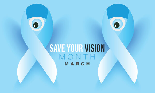 March is save your vision month. background, banner, card, poster, template. Vector illustration.