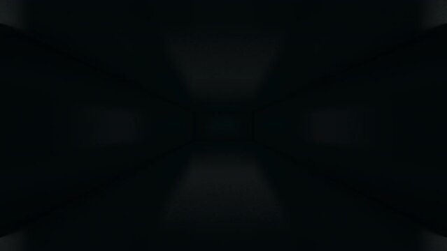 Endless corridor with neon laser lines abstract motion background with bright neon rays and glowing lines. Looped 3d animation, neon tunnel with square frames. Abstract cycled background. 3d animation
