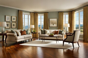 Fototapeta premium modern living room interior design-Generative AI