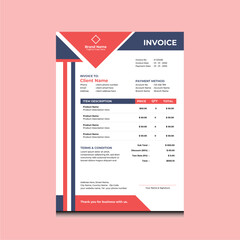 Creative invoice design for corporate office creative modern corporate clean design with two color concept