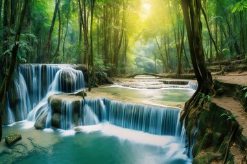 water fresh fall tree scenery breathtaking siam forest waterfall beautiful background panoramic panorama river green nature s thailand landscape beautiful waterfall forest panoramic park travel deep